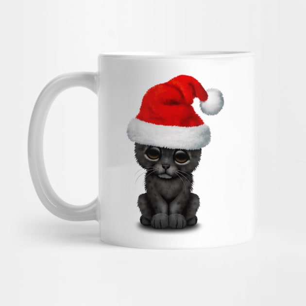 Cute Black Panther Cub Wearing a Santa Hat by jeffbartels